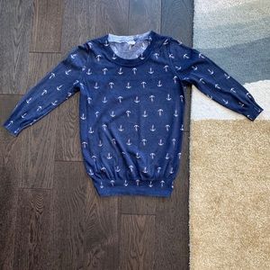 J Crew Navy Sailboat Sweater XS